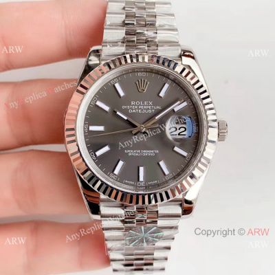 Rolex Datejust Stainless Steel Rhodium Dial Eta2824 Watch Super Clone / Rolex Factory